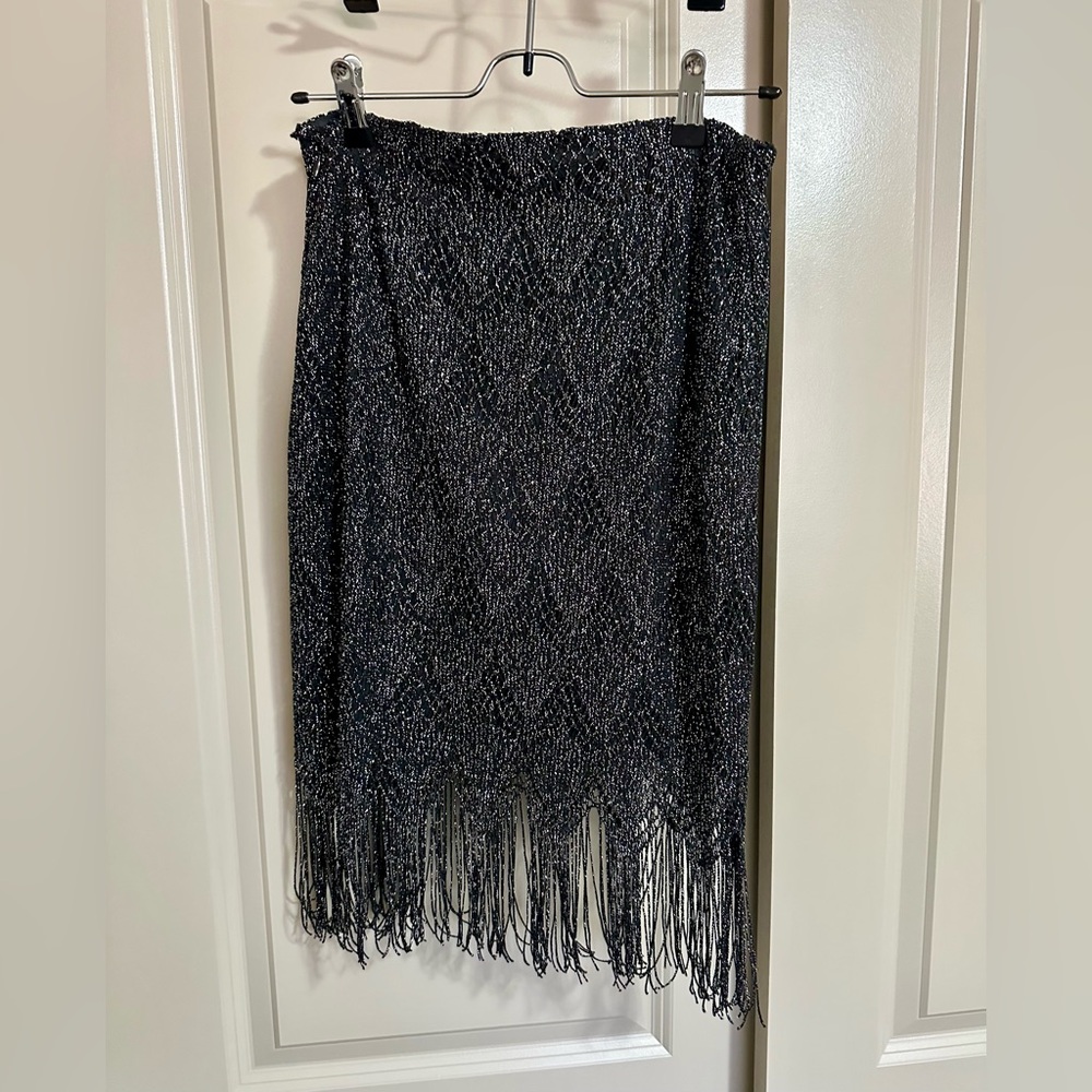 Limited special occasion fringe skirt, size 4 tall